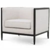 Casa Padrino Luxus Wohnzimmer & Hotel Sessel Creme / Schwarz 78 cm - Luxus Möbel
