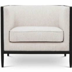 Casa Padrino Luxus Wohnzimmer & Hotel Sessel Creme / Schwarz 78 cm - Luxus Möbel