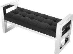 Casa Padrino Luxus Wohnzimmer Sitzbank 128 x 48 x H. 58,5 cm - Luxus Hotel Kollektion