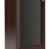 Casa Padrino Luxus Wohnzimmerschrank mit Glastür und 3 Schubladen Dunkelbraun / Silber 45,4 x 44,2 x H. 225,6 cm - Luxus Qualität