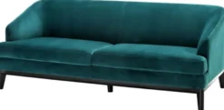 Casa Padrino Luxus Wohnzimmer Sofa Meergrün / Schwarz 195 x 90 x H. 75 cm - Luxus Möbel