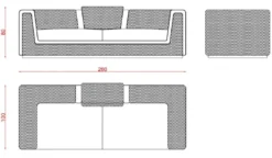 Casa Padrino Luxus Wohnzimmer & Hotel Sofa Blau / Gold 260 cm