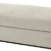 Casa Padrino Luxus Wohnzimmer Fußhocker Sandfarben / Schwarz 178 x 83 x H. 40 cm - Luxus Qualität