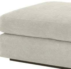 Casa Padrino Luxus Wohnzimmer Fußhocker Sandfarben / Schwarz 178 x 83 x H. 40 cm - Luxus Qualität