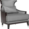 Casa Padrino Luxus Wohnzimmer Sessel Silber / Dunkelbraun 80 x 80 x H. 102 cm - Luxus Qualität - Luxus Wohnzimmer Möbel