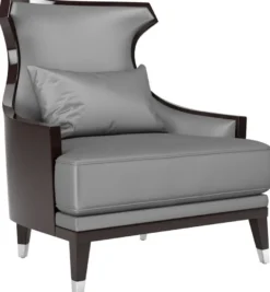 Casa Padrino Luxus Wohnzimmer Sessel Silber / Dunkelbraun 80 x 80 x H. 102 cm - Luxus Qualität - Luxus Wohnzimmer Möbel