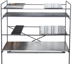 Casa Padrino Luxus Wohnzimmerschrank Schwarz 110 x 45 x H. 100,5 cm - Designer Regalschrank