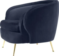 Casa Padrino Luxus Wohnzimmer Samtsessel Mitternachtsblau / Messingfarben 92 x 85 x H. 79 cm - Luxus Möbel