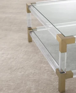 Casa Padrino Luxus Wohnzimmer Teppich Silber Sandfarben - Verschiedene Größen - Handgewebt