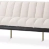 Casa Padrino Luxus Wohnzimmer Sofa Creme / Messing / Schwarz 200 x 78 x H. 73 cm - Modernes Wohnzimmer Sofa - Luxus Wohnzimmer & Hotel Möbel - Luxus Qualität