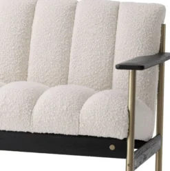 Casa Padrino Luxus Wohnzimmer Sofa Creme / Messing / Schwarz 200 x 78 x H. 73 cm - Modernes Wohnzimmer Sofa - Luxus Wohnzimmer & Hotel Möbel - Luxus Qualität