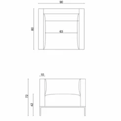 Casa Padrino Luxus Wohnzimmer & Hotel Sessel Grau / Schwarz 90 cm - Luxus Interior