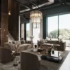 Casa Padrino Luxus Wohnzimmer & Hotel Sofa Grau / Gold 260 cm