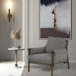 Casa Padrino Luxus Wohnzimmer & Hotel Sessel Grau / Braun 85 cm - Luxus Möbel