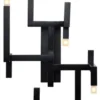 Casa Padrino Luxus Wohnzimmer Edelstahl LED Wandleuchte Schwarz 30,5 x 28,5 x H. 73,5 cm - Pulverbeschichtete Designer Wandlampe