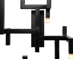 Casa Padrino Luxus Wohnzimmer Edelstahl LED Wandleuchte Schwarz 30,5 x 28,5 x H. 73,5 cm - Pulverbeschichtete Designer Wandlampe