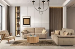 Casa Padrino Luxus Wohnzimmer & Hotel Sessel Grau / Orange / Braun - Wohnzimmer & Hotel Möbel
