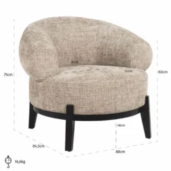 Casa Padrino Luxus Wohnzimmer & Hotel Sessel Beige / Schwarz 88 cm - Luxus Möbel
