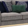 Casa Padrino Luxus Wohnzimmer Sofa Grau / Schwarz / Gold 220 x 100 x H. 65 cm - Edle Wohnzimmer Möbel - Luxus Möbel
