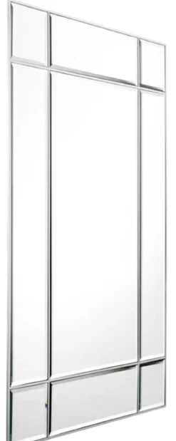 Casa Padrino Luxus Wohnzimmer Spiegel / Wandspiegel Silber 90 x 3 x H. 140 cm - Luxus Möbel