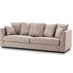 Casa Padrino Luxus Wohnzimmer Sofa Beige / Schwarz 255 cm - Wohnzimmer & Hotel Möbel