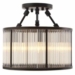 Casa Padrino Luxus Wohnzimmer Deckenleuchte Bronze Ø 45 cm - Luxus Leuchten
