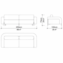 Casa Padrino Luxus Wohzimmer & Hotel Sofa Grau / Naturfarben / Messing 250 cm - Luxus Möbel