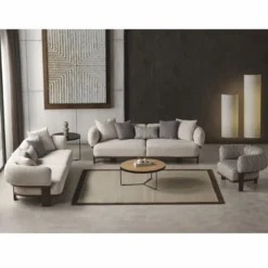 Casa Padrino Luxus Wohzimmer & Hotel Sofa Hellgrau / Dunkelbraun 230 cm - Luxus Möbel