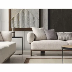 Casa Padrino Luxus Wohzimmer & Hotel Sofa Hellgrau / Dunkelbraun 230 cm - Luxus Möbel