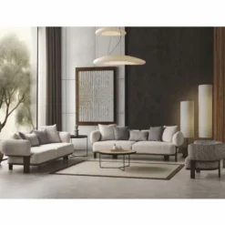 Casa Padrino Luxus Wohzimmer & Hotel Sofa Hellgrau / Dunkelbraun 230 cm - Luxus Möbel