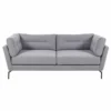 Casa Padrino Luxus Wohzimmer Sofa Grau / Schwarz 220 cm - Wohnzimmer Möbel