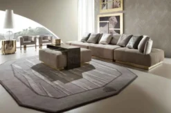 Casa Padrino Luxus Wollteppich Grau / Schwarz - Verschiedene Größen - Handgetufteter Woll Teppich - Wohnzimmer Teppich - Schlafzimmer Teppich - Luxus Kollektion