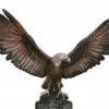 Casa Padrino Luxus XXL Bronze Deko Skulptur Adler auf Felsen 366 x 168 x H. 257 cm - Riesige Bronze Figur - Bronze Tierfigur - XXL Garten Skulptur - Luxus Garten Deko