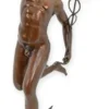 Casa Padrino Luxus XXL Bronze Deko Skulptur Gott Bronze / Grau 58 x H. 160 cm - Große XXL Bronze Figur - Wohnzimmer Deko - Garten Deko
