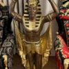 Casa Padrino Luxus XXL Deko Skulptur Ägypter mit Blumentopf Bronze / Gold / Schwarz H. 130 cm - Wetterbeständige XXL Deko Figur mit Blumentopf - Wohnzimmer Deko - Garten Deko