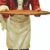 Casa Padrino Luxus XXL Deko Skulptur Buttler Mehrfarbig H. 180 cm - XXL Deko Kellner Figur - Restaurant & Gastronomie Deko Accessoires