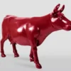 Casa Padrino Luxus XXL Deko Skulptur Kuh Rot 225 cm
