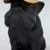 Casa Padrino Luxus XXL Deko Skulptur Hund Bulldogge Matt Schwarz / Gold H. 100 cm - Große Deko Figur - XXL Wohnzimmer Deko - XXL Garten Deko