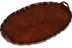 Casa Padrino Mahagoni Tablett / Serviertablett Braun 66,5 x 44,5 x H. 6,2 cm - Luxus Gastronomie Accessoires
