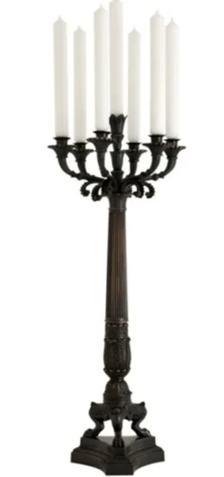 Casa Padrino Massiver Luxus Kerzenständer im Antikstil aus Bronze - 79 x 30 cm - Dekorativer Kerzenhalter