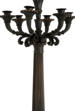 Casa Padrino Massiver Luxus Kerzenständer im Antikstil aus Bronze - 79 x 30 cm - Dekorativer Kerzenhalter