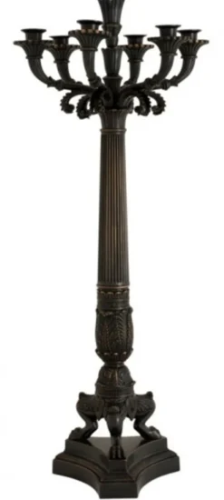Casa Padrino Massiver Luxus Kerzenständer im Antikstil aus Bronze - 79 x 30 cm - Dekorativer Kerzenhalter