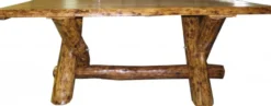 Casa Padrino Massivholz Esstisch aus Eiche - Rustikaler Speisetisch in schwerer Ausführung, ca. 200 x 105 x 83,5 cm