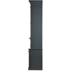 Casa Padrino Massivholz Schrank Grau mit großzügigem Stauraum 48 x 88 x 245cm mit 4 Türen