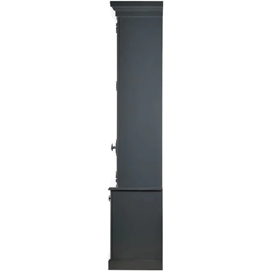 Casa Padrino Massivholz Schrank Grau mit großzügigem Stauraum 48 x 88 x 245cm mit 4 Türen