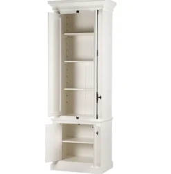 Casa Padrino Massivholz Schrank Weiß mit großzügigem Stauraum 48 x 88 x 245cm mit 4 Türen