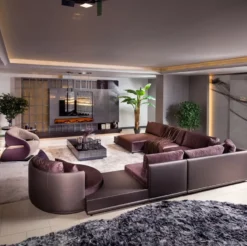 Casa Padrino Modulares Luxus Wohnzimmer Ecksofa Lila 420 cm
