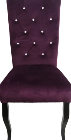 Casa Padrino Neo Barock Esszimmer Stuhl Lila / Schwarz mit Bling Bling Glitzersteinen - Design Möbel