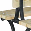 Casa Padrino Parkbank Naturfarben / Schwarz 180 cm - Doppelseitige Gartenbank