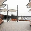 Casa Padrino Parkbank - Stadtbank Braun / Grau 200 cm - Outdoor & Park Möbel